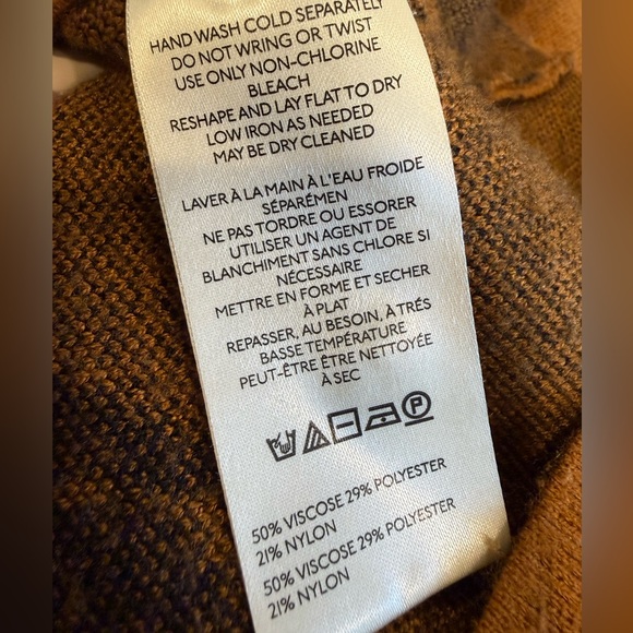 MAEVE for ANTHROPOLOGIE Carys Mock Neck Sweater in Brown & Black Floral XS - Picture 6 of 7